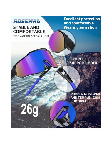 Gafas de sol deportivas Rosemal 7259 polarizadas UV400