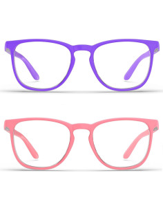 Gafas de Seguridad Anti-Vaho 2 Pack Violeta y Rosa Claro 2