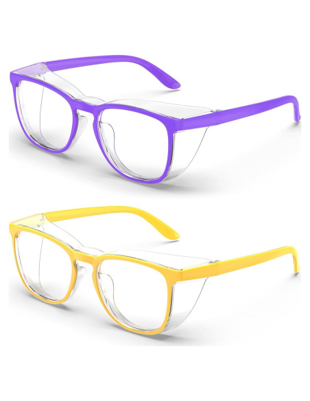 Gafas de Seguridad Antivaho 2 Paquete Violeta y Amarillo