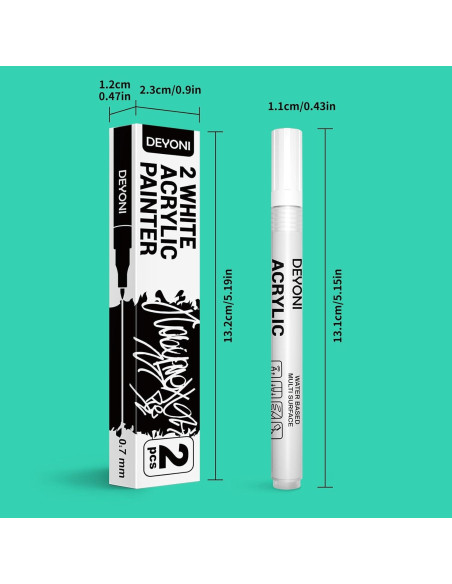 Bolígrafos de Pintura Acrílica Blanca DEYONI 0.7mm - 2 Pcs
