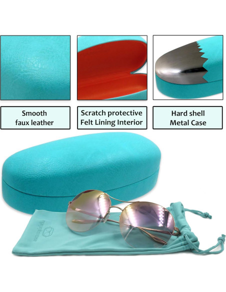 Estuche Duro para Gafas MiEstucheDeGafas Teal Mediano
