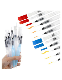 Set de 12 Pinceles Acuarelables Prasacco - Recargables y a Prueba de Fugas