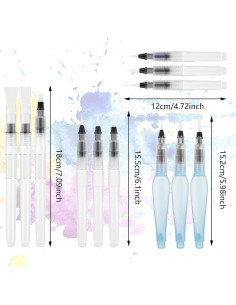 Set de 12 Pinceles Acuarelables Prasacco - Recargables y a Prueba de Fugas 2