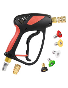 Pistola de Lavado a Presión TOOLCY Corta 4000 PSI con 5 Boquillas