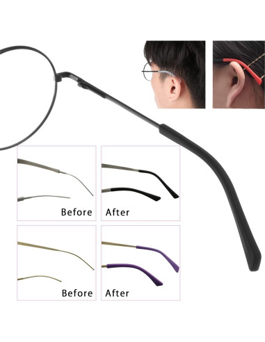 5 Pairs Puntas Silicona Antideslizantes Gafas KECHIO