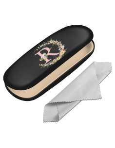 Estuche Duro para Gafas PU con Paño de Limpieza Letra R