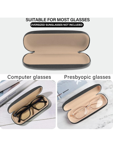 Estuche Duro para Gafas con Letra Inicial - Cuero PU