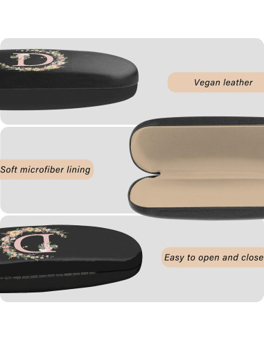 Estuche Duro para Gafas con Letra Inicial - Cuero PU