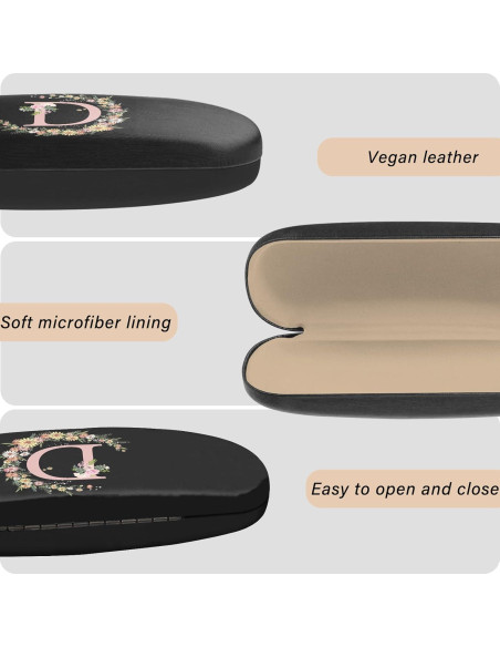 Estuche Duro para Gafas con Letra Inicial - Cuero PU