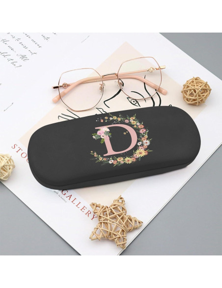 Estuche Duro para Gafas con Letra Inicial - Cuero PU