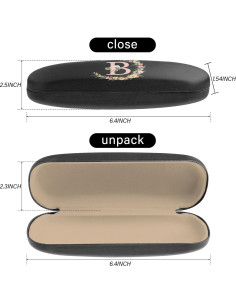 Estuche Duro para Gafas PU con Paño de Limpieza Letra-B 2