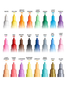 Set de 24 Marcadores de Pintura Posca Uni PC3M24C - Puntas Reversibles 2