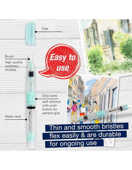 Pincel de Agua Recargable Faber-Castell Deluxe 20 cm
