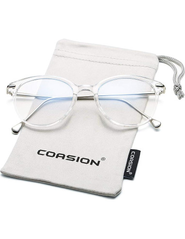 Gafas bloqueadoras de luz azul COASION para mujeres, redondas