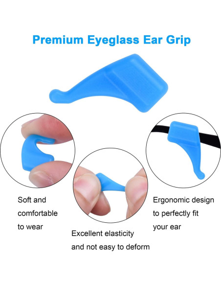 Agarraderas para Gafas Hishelf 16 Pares Silicona Multicolor