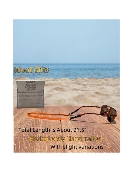 Correa de Gafas de Cuero PVS-001 Naranja Vibrante Unisex