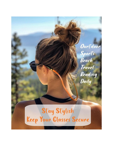 Correa de Gafas de Cuero PVS-001 Naranja Vibrante Unisex