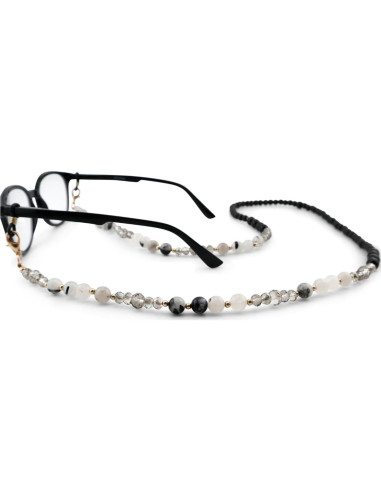 Cadena para Gafas de Piedra Preciosa - Cuarzo Turmalina Negra