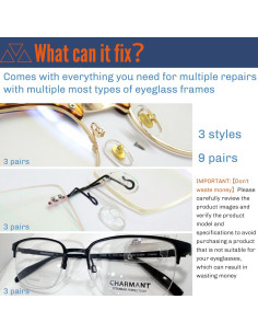 Kit de Reparación de Gafas Mingbuy con Almohadillas y Tornillos 2