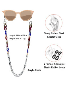 Cadena de Gafas Acrílicas Cosace 71 cm Antideslizante 2