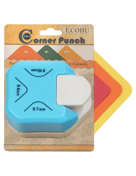 Perforadora de Esquinas Redondas ECOHU 3 en 1 R4mm R7mm R10mm Perforadora de Esquinas Redondas ECOHU 3 en 1 R4mm R7mm R10mm