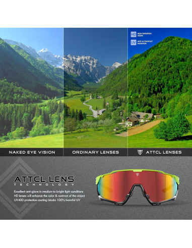 Gafas de sol ATTCL UV400 para ciclismo y deportes al aire libre