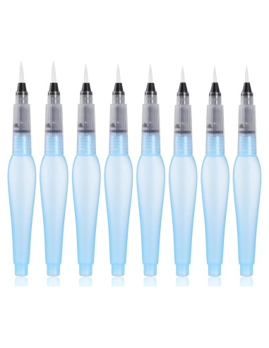 8 Plumas de Pincel Acuarelables BOHUIZ Recargables 15cm