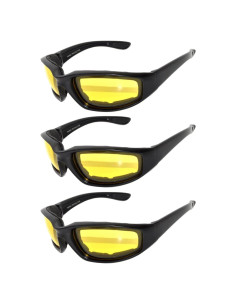 Paquete de 3 Gafas de Motocicleta Acolchadas UV400