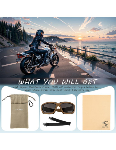 Gafas de Sol de Seguridad Antiempañante Marrón con Lentes Humo