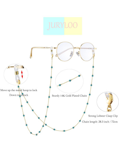 Cadena de Gafas JURYLOO Turquesa Natural 71.88 cm