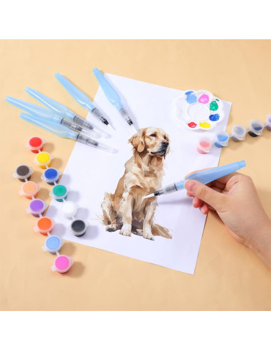 8 Plumas de Pincel Acuarelables BOHUIZ Recargables 15cm