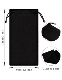 Flutesan 40 Fundas Microfibra para Gafas + 2 Paños Limpieza 2