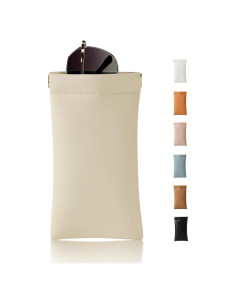 Estuche para Gafas MEIBOOCH Beige Grande con Tapa Compresiva