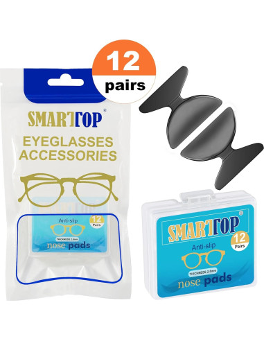 Almohadillas para nariz SMARTTOP 12 pares silicona negra