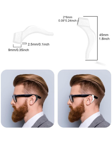 20 Pares Sujetadores Gafas Silicona TUOPUSIDA Antideslizantes
