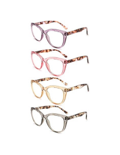 Paquete de 4 Gafas de Lectura Yuluki +1.0 Luz Azul UV400