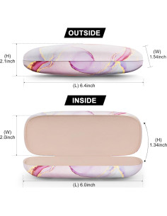 Estuche para Gafas Concha Dura Mármol Rosa Unisex 2