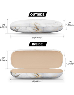 Estuche Duro para Gafas Mármol Gris Unisex con Paño 2