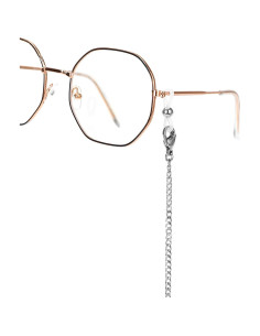 Cadena de Gafas de Acero Inoxidable Plateado 75 cm 2