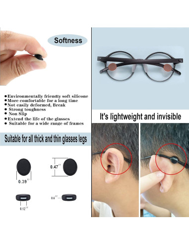 33PCS Sujetadores de Gafas Silicona Antideslizante Elástico
