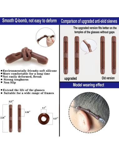 33PCS Sujetadores de Gafas Silicona Antideslizante Elástico