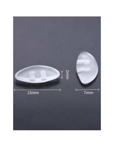 5 Pares Almohadillas Nariz Gafas Tolaxy 15mm Transparentes