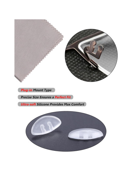 5 Pares Almohadillas Nariz Gafas Tolaxy 15mm Transparentes