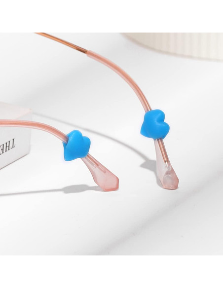15 Pares de Ganchos para Gafas iGeyzoe Amor Azul Silicona