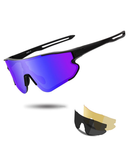 Gafas de sol deportivas OULAIQI 548 con 3 lentes intercambiables
