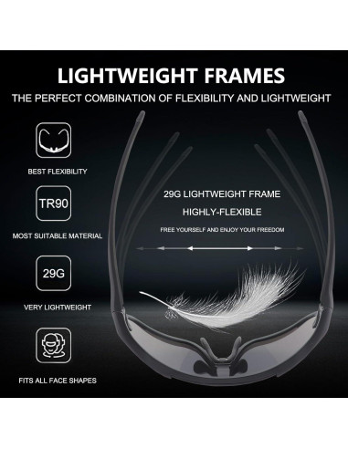 Gafas de sol deportivas OULAIQI 548 con 3 lentes intercambiables