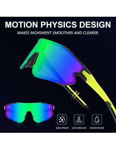 Gafas de sol deportivas OULAIQI 548 con 3 lentes intercambiables 2