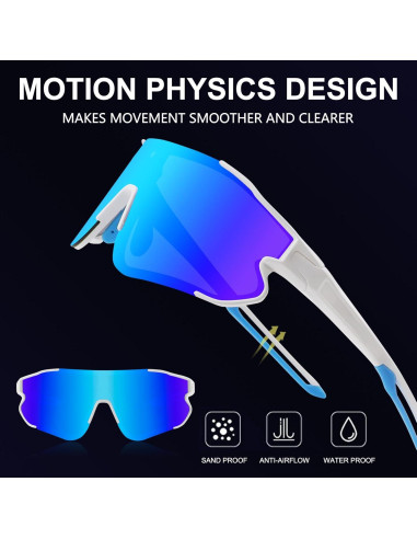 Gafas de sol deportivas OULAIQI 548 con 3 lentes intercambiables