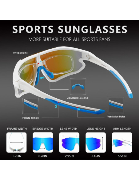 Gafas de sol deportivas OULAIQI 548 con 3 lentes intercambiables