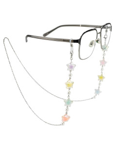 Cadena de Gafas Elegante para Mujeres - Estilo Estrella Plata